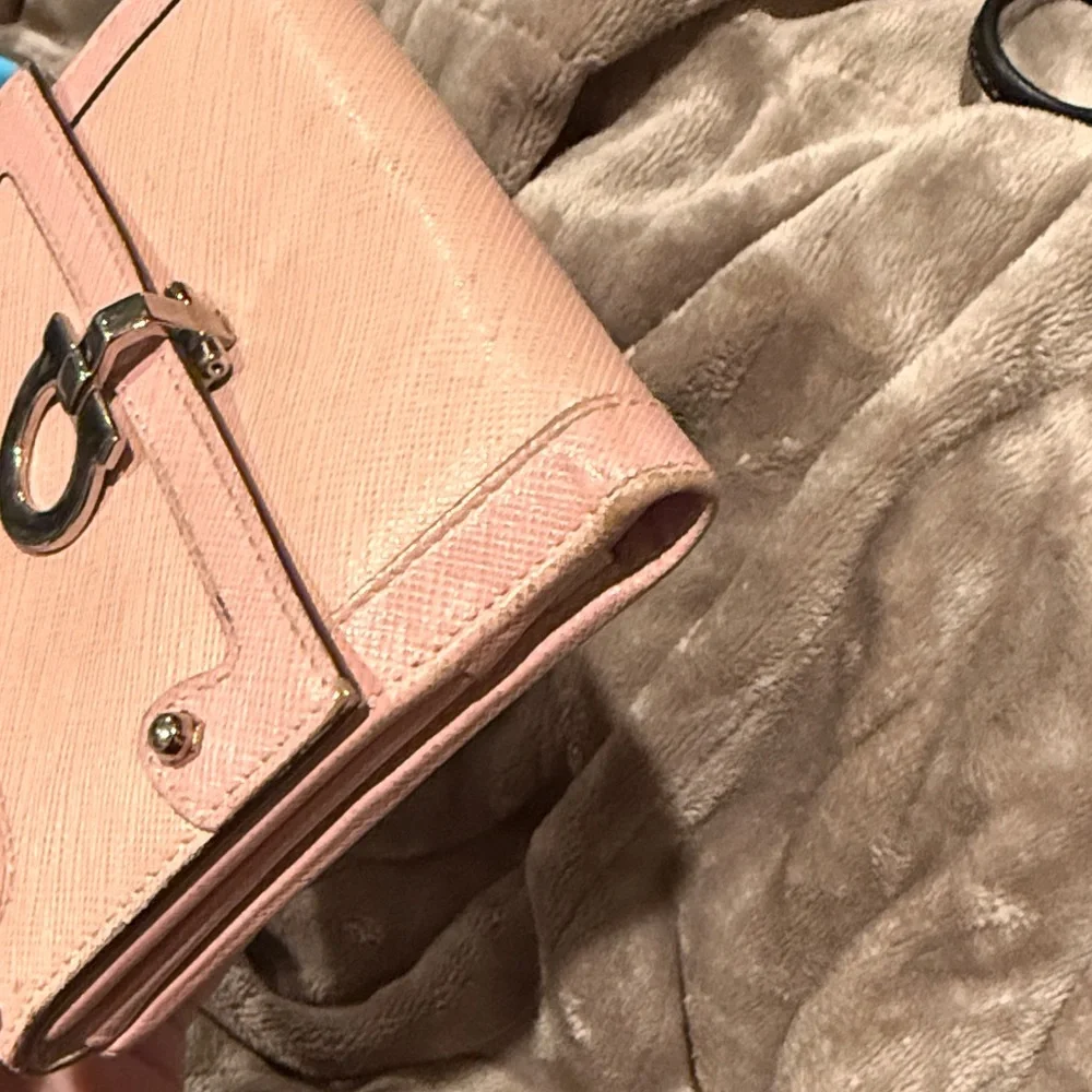 RARE Salvatore Ferragamo Gancini Saffiano Leather Compact Wallet